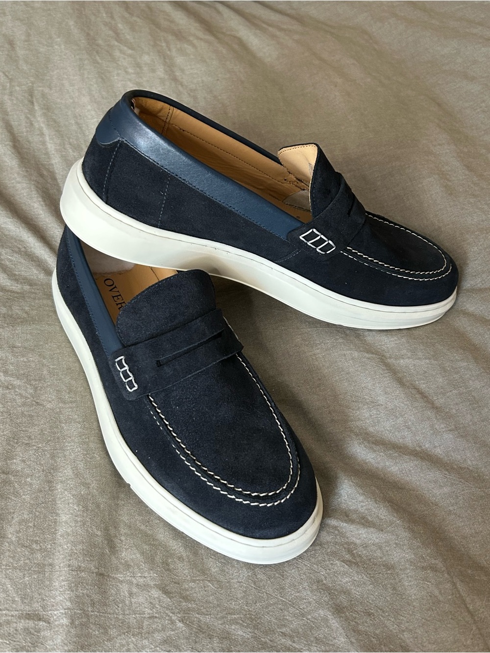 Men's Navy Suede Slip-On Loafers with White Sole
Sold out on webpage